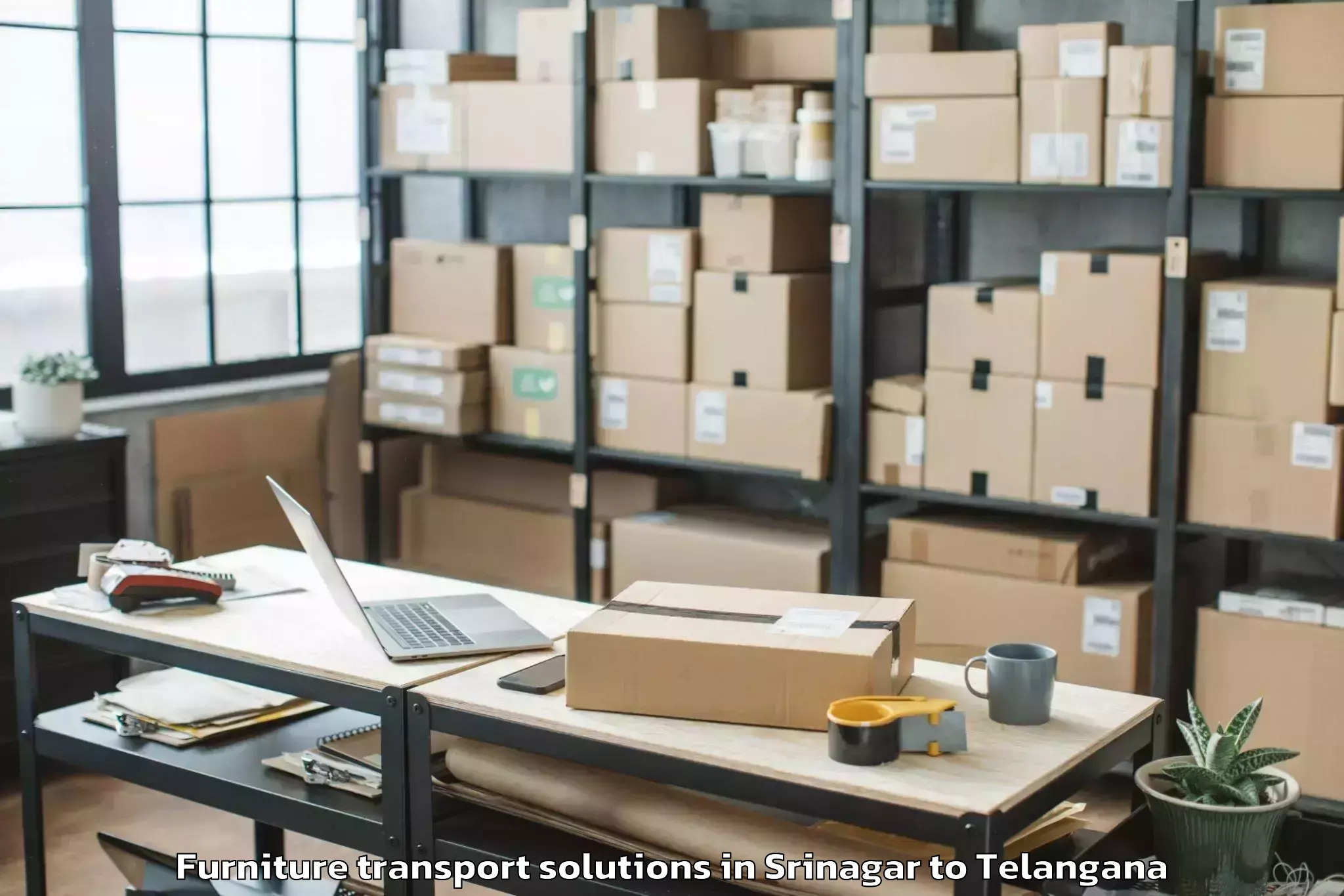 Discover Srinagar to Mirialguda Furniture Transport Solutions